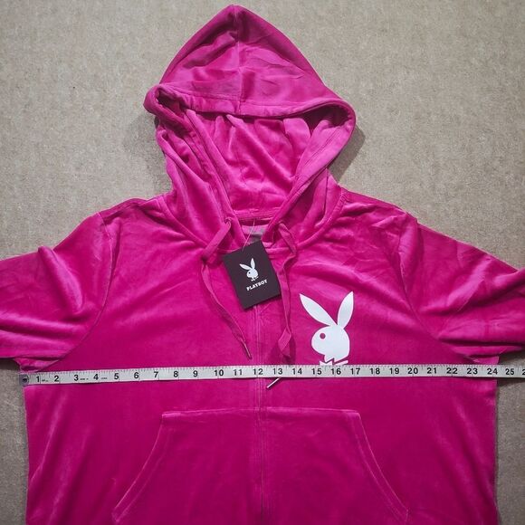 PLAYBOY Fuchsia Pink Hoodie Jacket -S - Picture 6 of 8